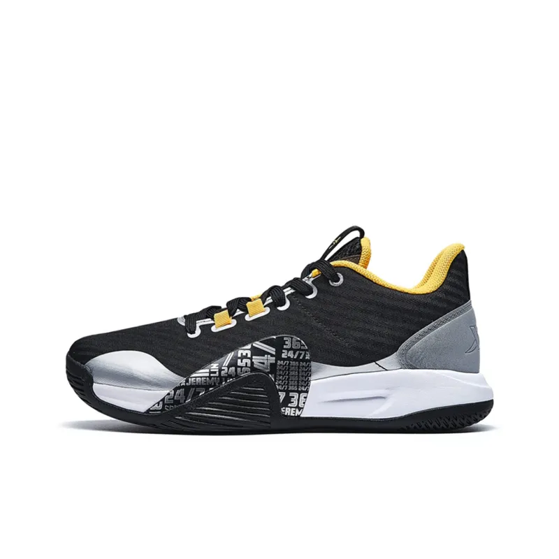 XTEP Lin Generation Basketball Shoes Men Low Top Black Yellow-0