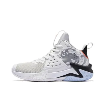 QIAODAN Cushioning Anti Slip And Wear Resistant High Top Performance Basketball Shoes Men's White Black