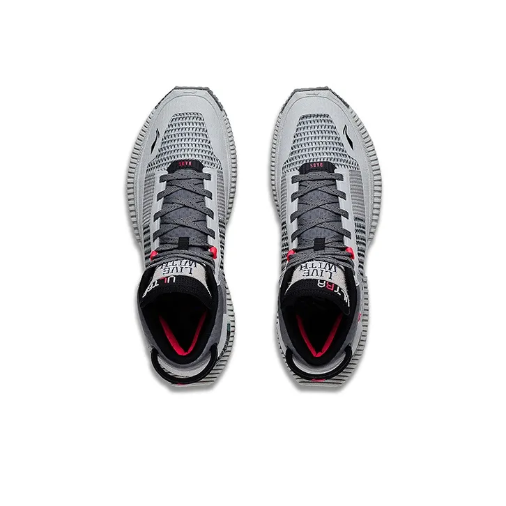 LiNing Badfive 3 Ultra Cushioning Anti Slip And Wear Resistant Mid Top Basketball Shoes Men's Gray-2