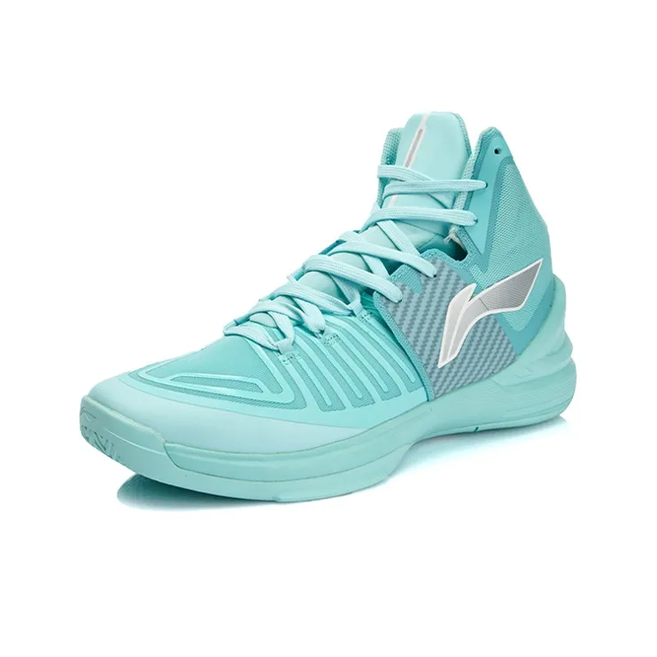 LiNing Speed 1 Cushioning Anti Slip And Wear Resistant Breathable Coverage High Top Basketball Shoes Men's Mint Green-1