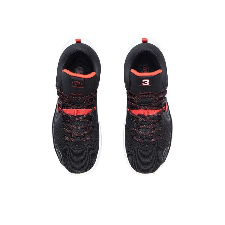 LiNing SILENCER Cushioning Anti-Slip And Wear-Resistant Mid-Top Basketball Shoes Black Red-3