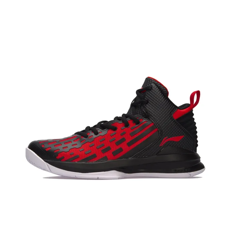 LINING Killer Whale III Basketball Shoes Unisex High-Top Red/Black-0