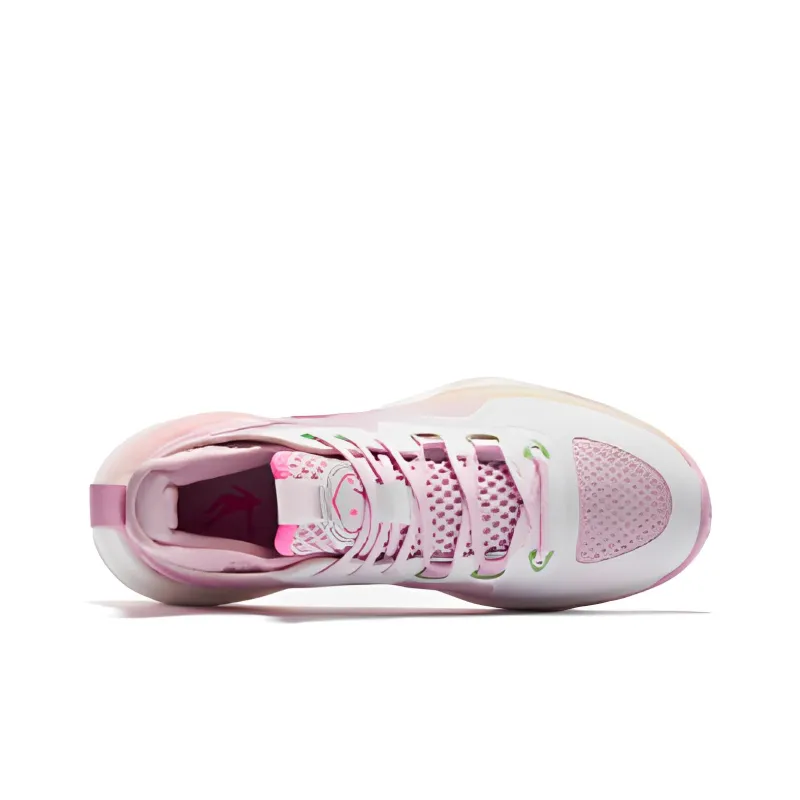 QIAODAN Busters 4ELITE Cushioning Anti-Slip And Wear-Resistant Mid-Top Performance Basketball Shoes Pink White-3