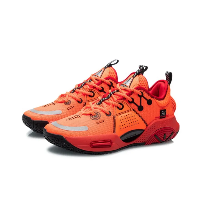 LINING All City 9 Basketball Shoes Men Low Top Neon Radiant Orange-2