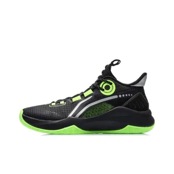 LiNing Combat Low Wear Resistant Slip Resistant Low Top Performance Basketball Shoes Men's Black Green