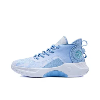 PEAK Cushioning Anti Slip And Wear Resistant Mid Top Basketball Shoes Men's Sky Blue