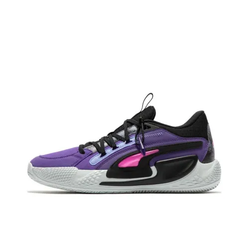 PUMA Court Rider Basketball Shoes Men Low-Top Black/Purple