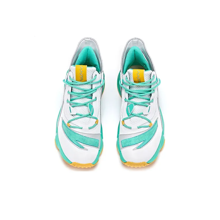 Anta Player 2 Mid-Top Basketball Shoes Men's White Green-2