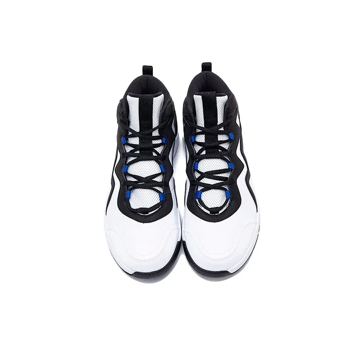 361° QU!KFOAM Anti Slip And Wear Resistant Lightweight Mid Top Basketball Shoes Men's White Black-2