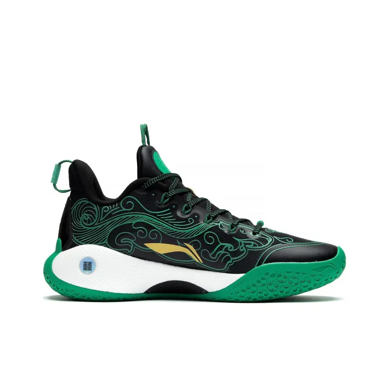 LiNing YuShuai 14 䨻 Low Cushioning Anti-Slip And Wear-Resistant Low-Top Basketball Shoes Black Green-1