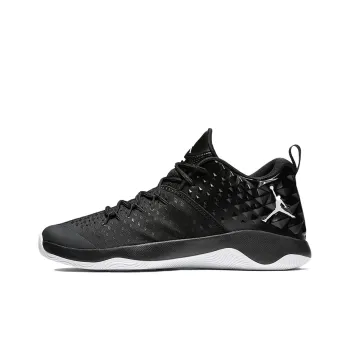 Jordan TEAM Cushioning Anti-Slip And Wear-Resistant Breathable Coverage Mid-Top Basketball Shoes Men's Black White