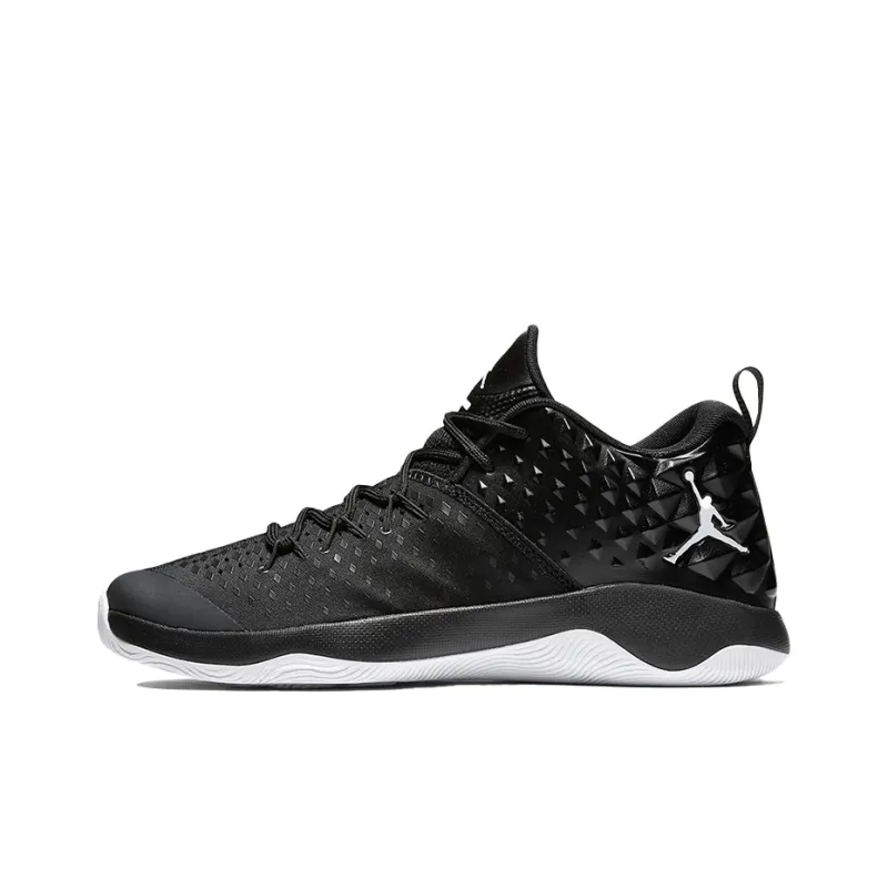 Jordan TEAM Cushioning Anti-Slip And Wear-Resistant Breathable Coverage Mid-Top Basketball Shoes Men's Black White-0