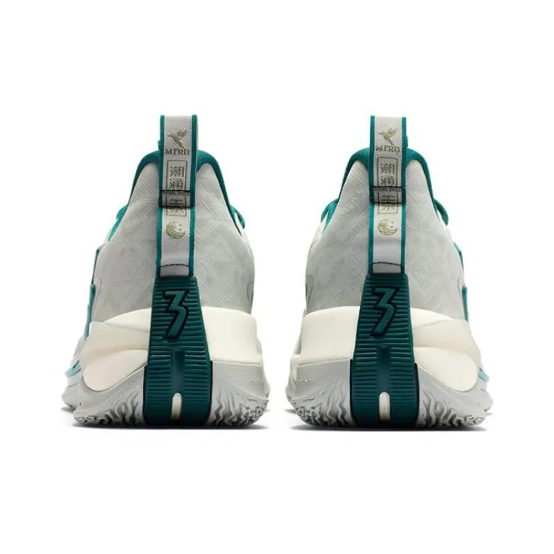 361° Big3 3.0 Cushioning Anti Slip And Wear Resistant Low Top Basketball Shoes Men's White Green-3