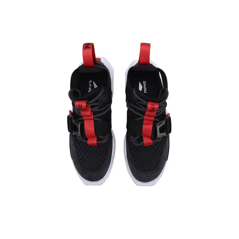 LiNing Reburn WS Cushioning, Slip Resistant, And Abrasion Resistant High Top Basketball Shoes Unisex Black Red-3