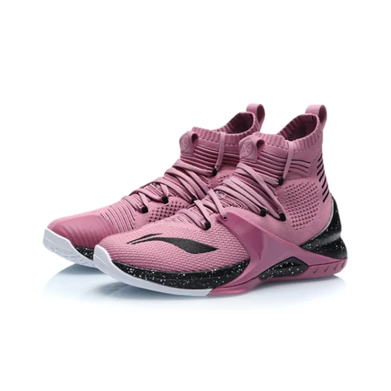 LiNing Blockade Cushioned Slip-Resistant Abrasion-Resistant High-Top Basketball Shoes Men's Red Black White-2