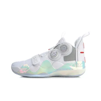 LiNing WOW 8 Anti Slip Wear Resistant High Top Basketball Shoes White
