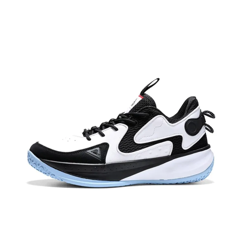 PEAK Shock Absorbers Slip Resistant, Abrasion Resistant, Lightweight Low Top Basketball Shoes Men's Black White-0