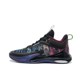 RIGORER Stopgo 2.0 All Star Support Wear Resistant Slip Resistant Mid Top Basketball Shoes Men's Black Pink