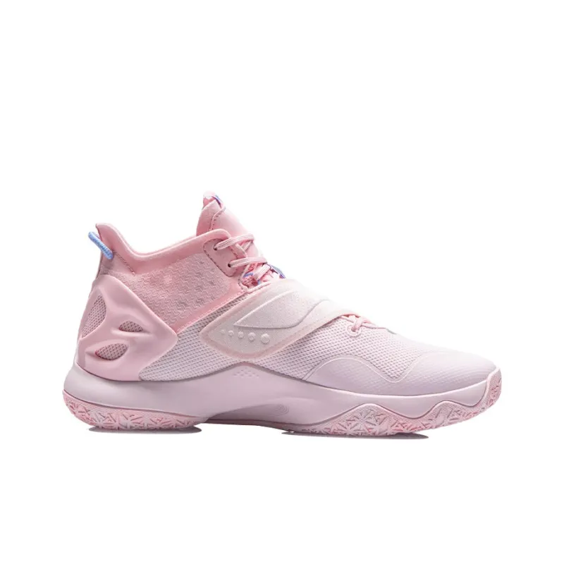LINING Cicada Wing Basketball Shoes Men Mid Top Primrose Pink/Light Pink-1