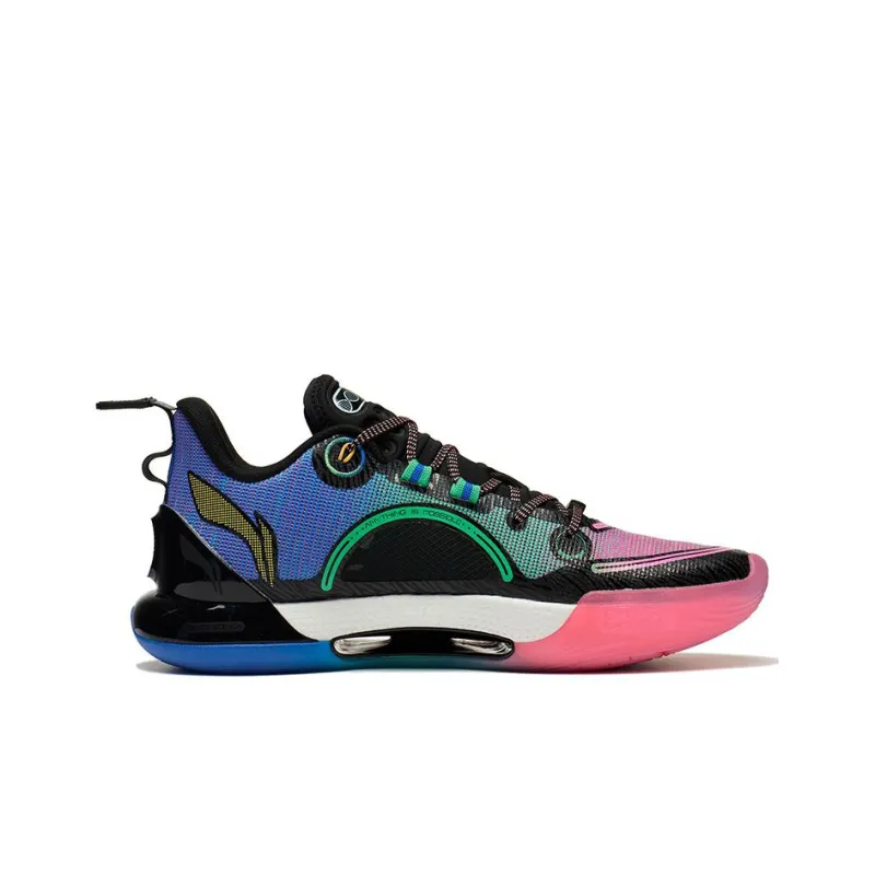 LiNing Evolution LOW Abrasion Resistant Breathable Low Top Basketball Shoes Men's Black Pink Blue-1