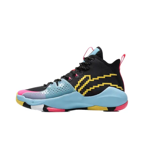 LINING Combat Hi Basketball Shoes Men Mid-Top Black/Blue