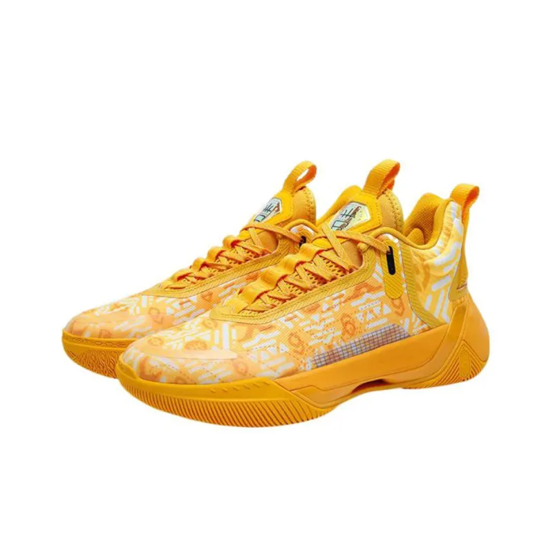 XTEP Levitation 6 Anti Slip And Wear Resistant Coverage Mid Top Performance Basketball Shoes Men's Yellow-1