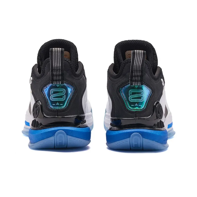 361° AG 2 Cushioning Anti Slip Wear Resistant Breathability Mid Top Performance Basketball Shoes White Black Blue-3