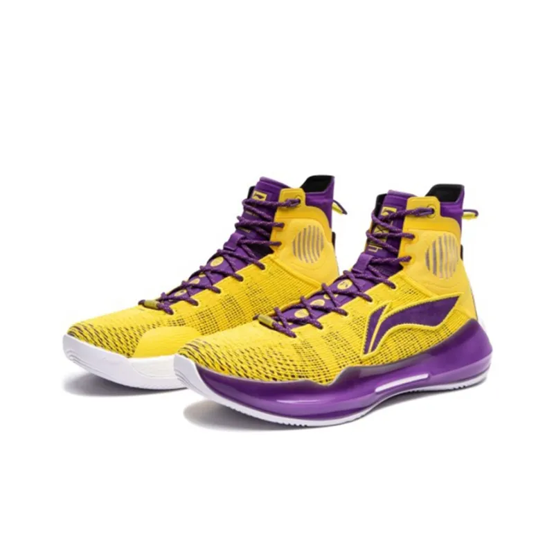 LiNing YuShuai 13 Boom Coverage Balance Lightweight High Top Basketball Shoes Men's Purple Gold-2