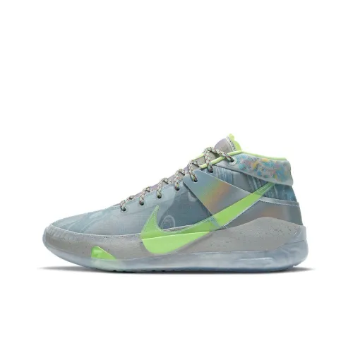 Nike KD 13 Basketball Shoes Unisex Mid-Top Ice Blue/Green