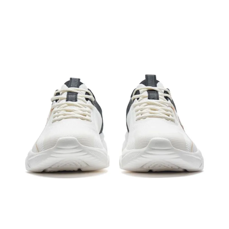 XTEP Feather Cushioning Slip Resistant Low Top Running Shoes Men's White Black-3