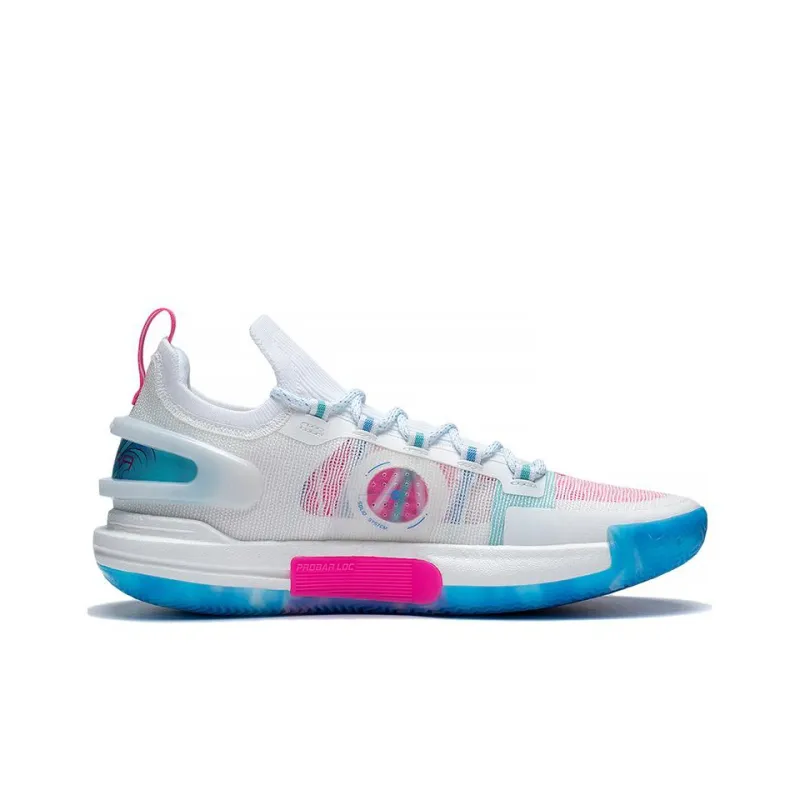 LiNing Speed 9 Ultra Low Cushioning Anti Slip And Wear Resistant Low Top Basketball Shoes Men's White Blue Pink-1