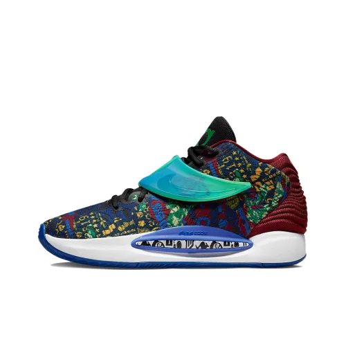 Nike KD 14 Basketball Shoes Men Mid-Top Blue/Green/Red/White