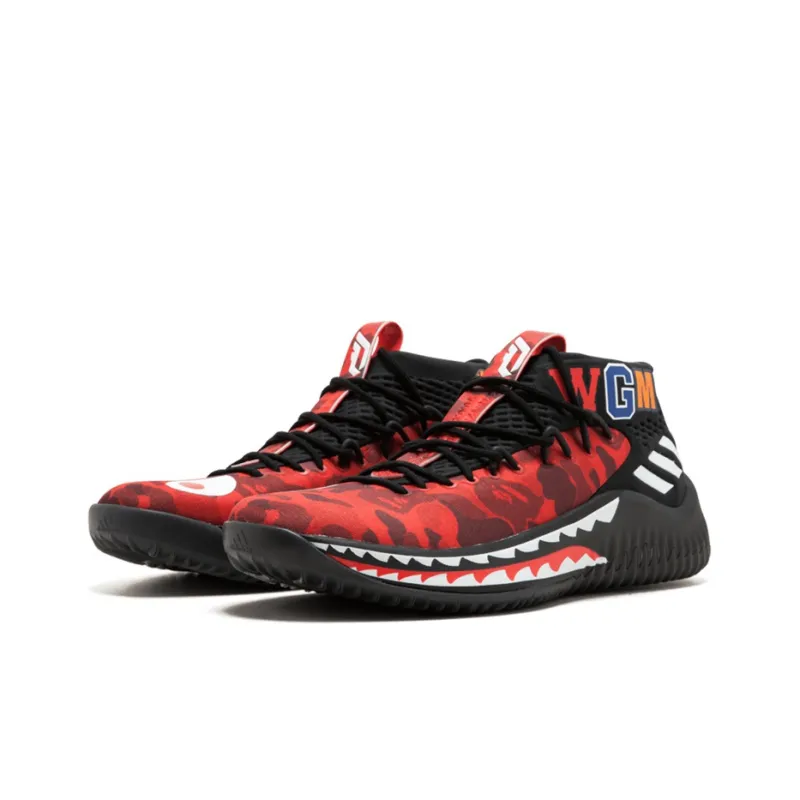 Adidas Dame 4 A Bathing Ape Red-1