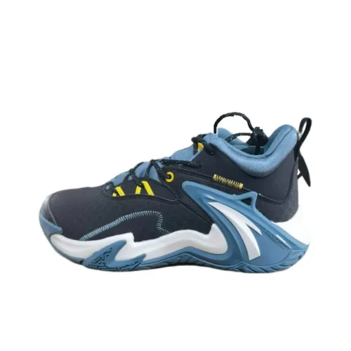 ANTA Basketball Shoes Men Low-Top Navy Blue/Light Blue