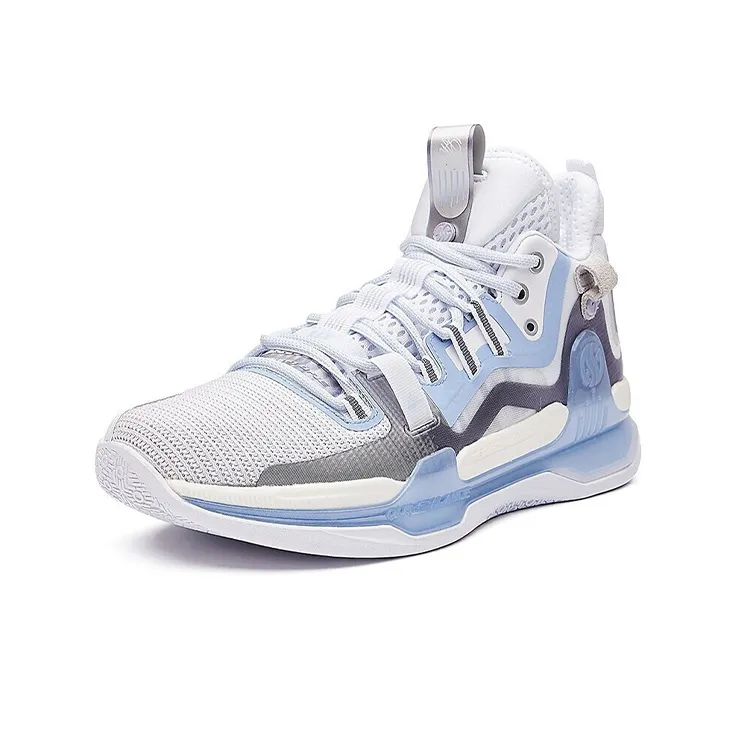 361° AG1 Pro Ice Blade Cushioning Anti-Slip And Wear-Resistant Coverage Support Mid-Top Basketball Shoes White Blue-2