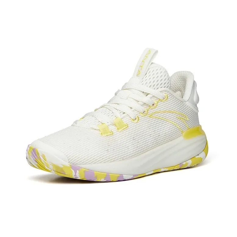 Anta Light Bubble 2 Cushioning Anti-Slip And Wear-Resistant Low-Top Performance Basketball Shoes Men's Ivory White-1