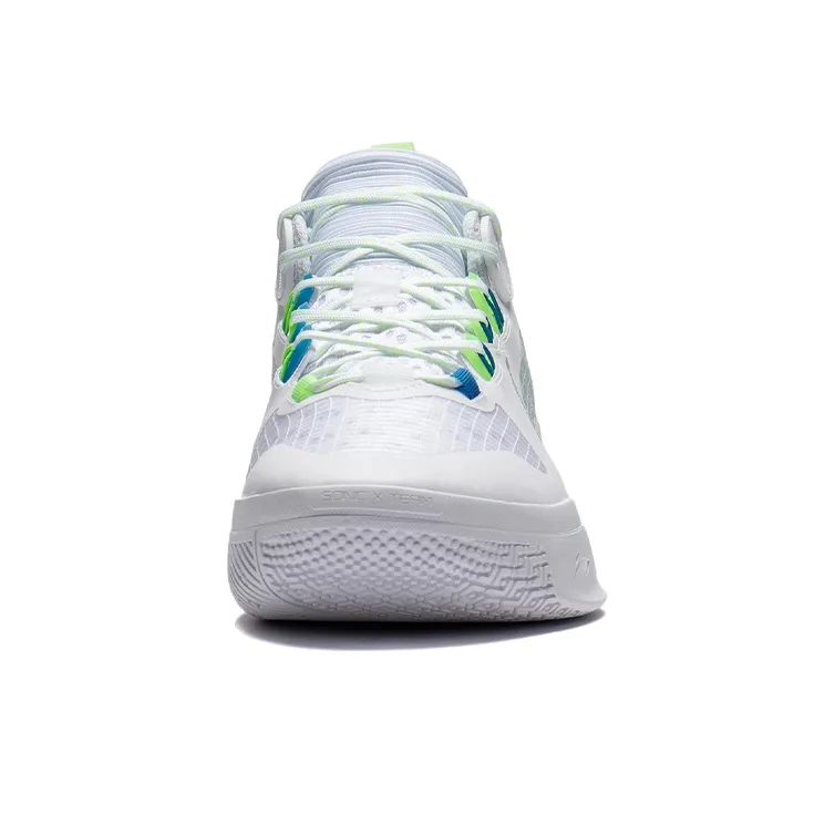 LINING Sonic 10 Team Basketball Shoes Men Mid Top Standard White/Neon Green-4