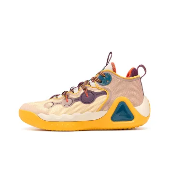 PEAK Star Move Anti Slip And Wear Resistant Cushioning Rebound Mid Top Basketball Shoes Multicolor Wood