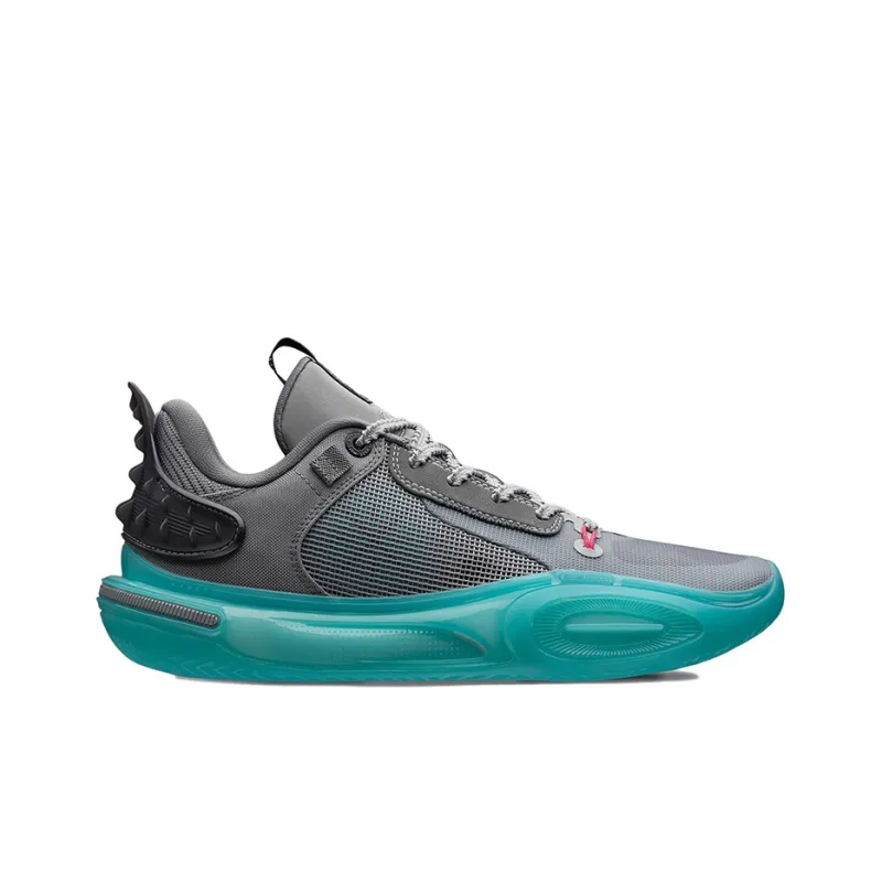LiNing All City 11 TNS Team No Sleep Abrasion Resistant Breathable Coverage Low Top Basketball Shoes Men's Snow Gray-1