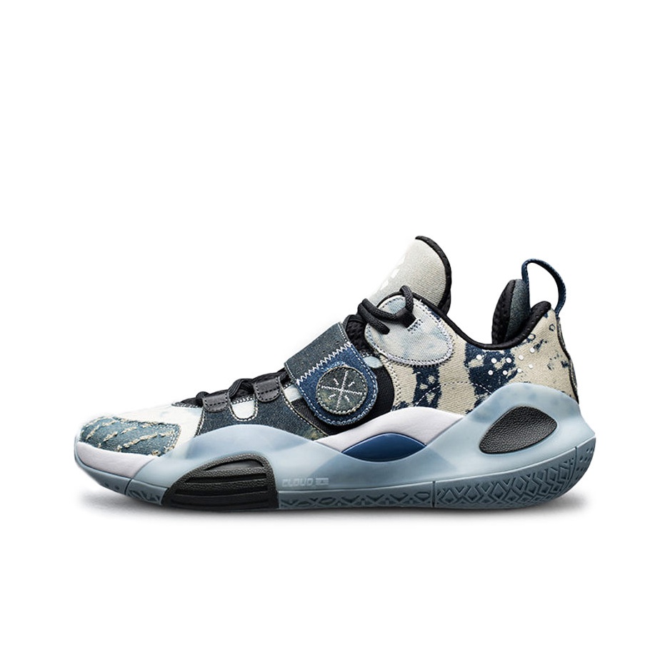 LiNing All City 8 Cushioning Anti Slip And Wear Resistant Low Top  Basketball Shoes Men's White Blue US M 8.5