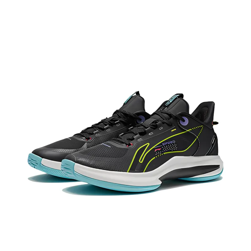 LiNing Shock Absorbers With Slip Resistant And Abrasion Resistant Properties Low Top Performance Basketball Shoes Black-2