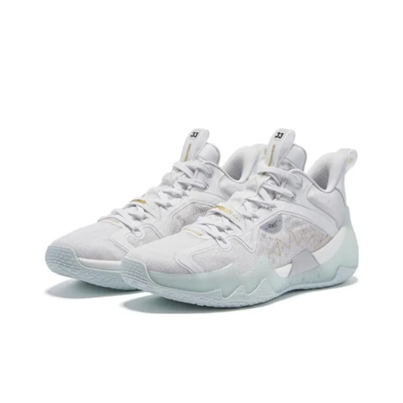 QIAODAN Poison Tooth Pro SE Basketball Shoes Men Low Top White/Cyan-2