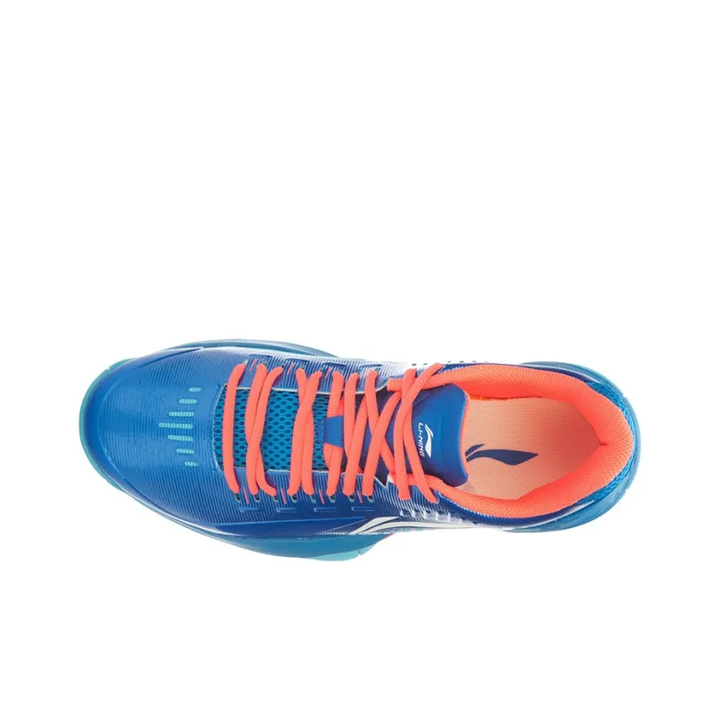 LiNing Storm Shock Absorbers Low Top Basketball Shoes Unisex Blue Red-2