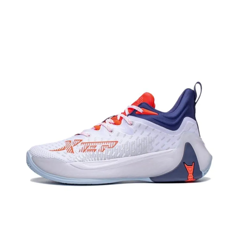 XTEP Monster 3.0 Basketball Shoes Men Mid Top White/Blue/Orange-0