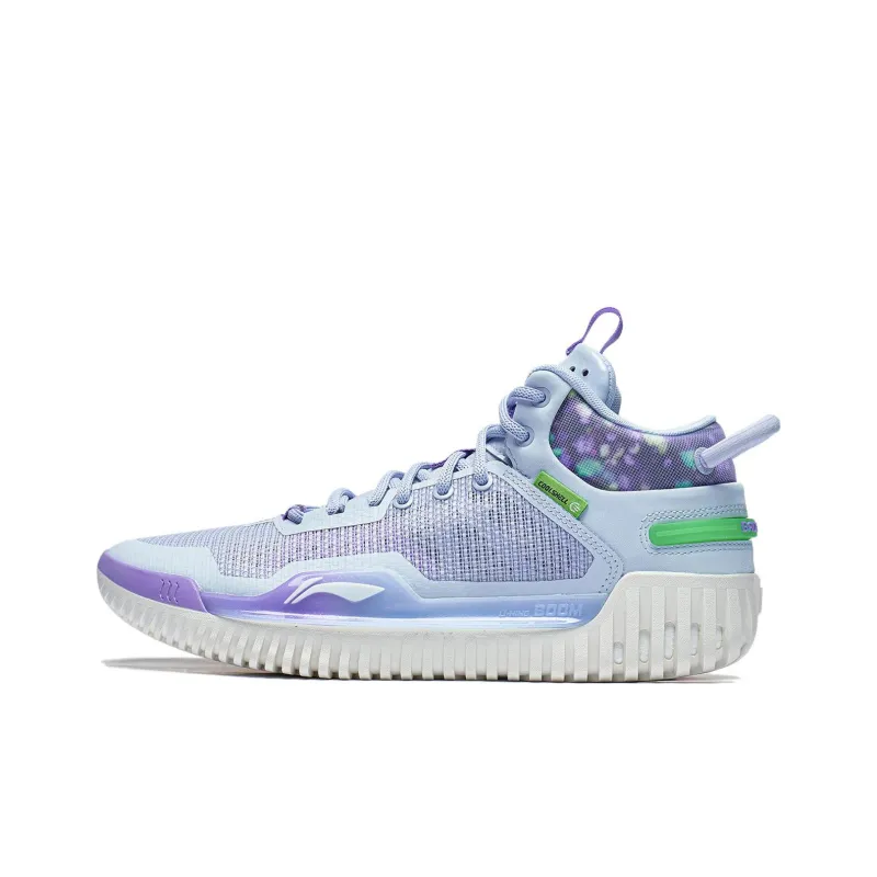 LiNing Badfive 3 Cushioning Anti Slip And Wear Resistant Low Top Basketball Shoes Men's Blue Purple-0