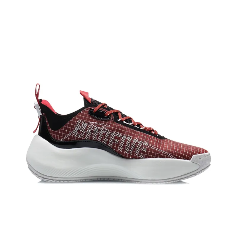 LINING Badfive 1 Basketball Shoes Men Low Top Chinese Paintings Red-1