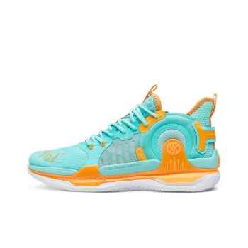 361° AG 1 Cushioning Anti Slip And Wear Resistant Mid Top Basketball Shoes Men's Blue Orange