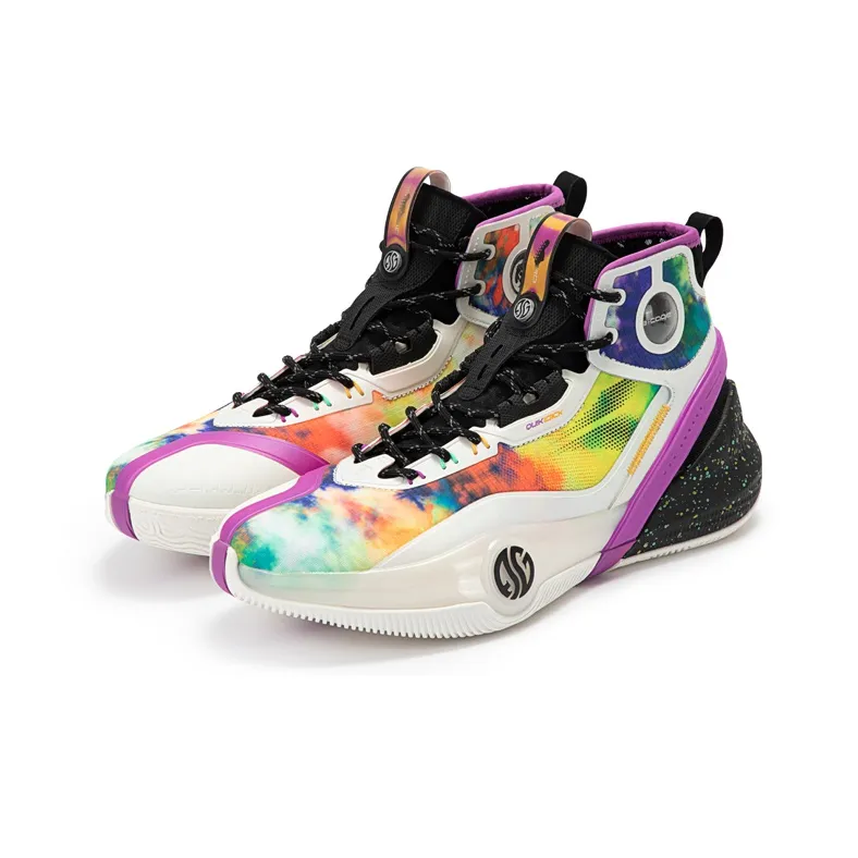 361° AG3 Pro Basketball Shoes Men High Top Feather White Obsidian Black-3