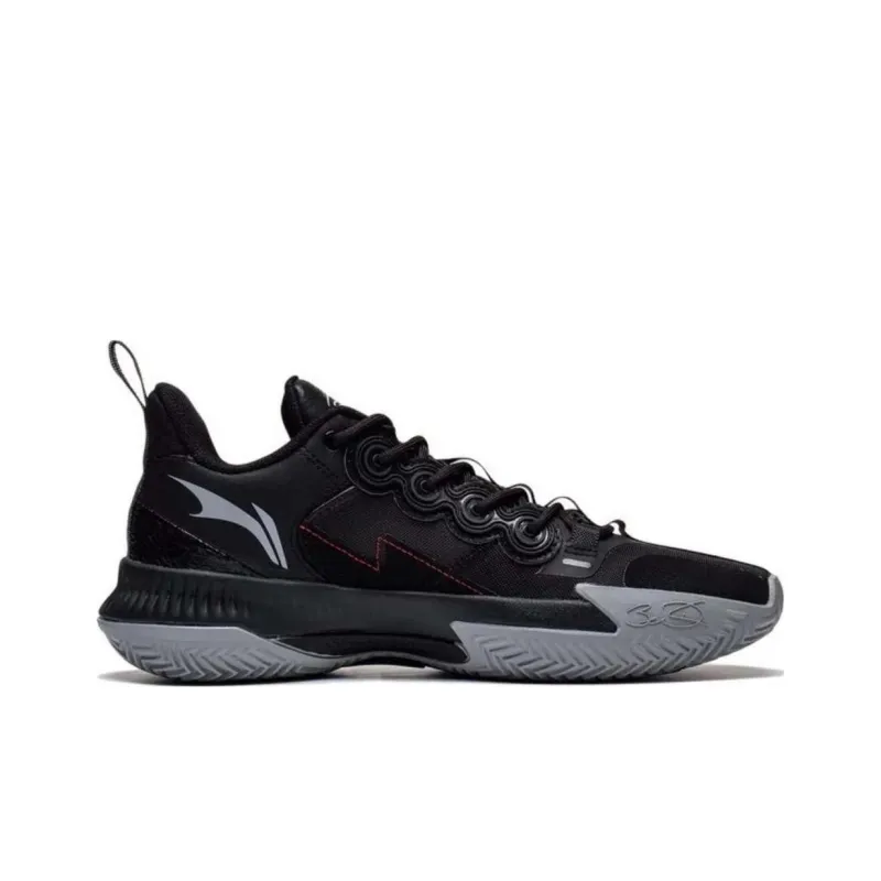 LiNing Son Of Flash Durable Breathable Low Top Basketball Shoes Men's Black-1