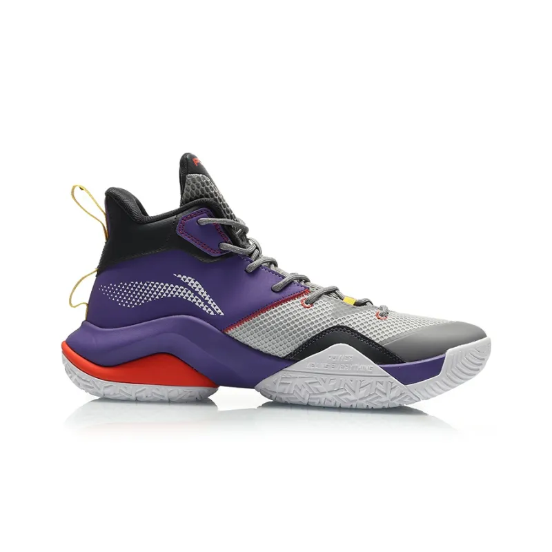 LINING Power 7 Basketball Shoes Men High Top Microcrystalline Gray-1